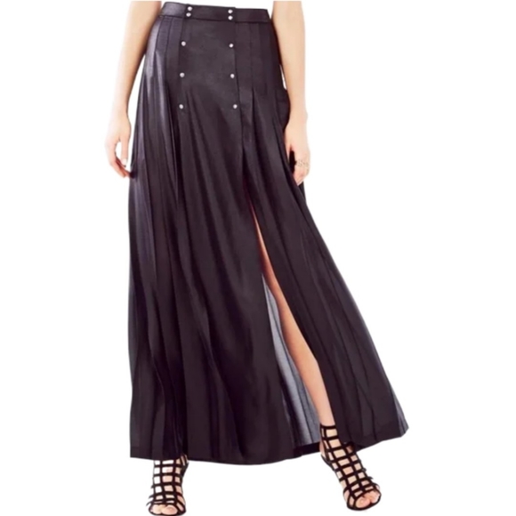 BCBGMaxAzria Dresses & Skirts - BCBG MaxAzria Lanae pleated full length skirt with front slits S
